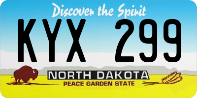 ND license plate KYX299