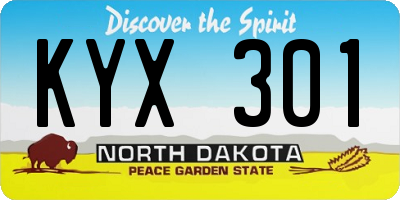 ND license plate KYX301