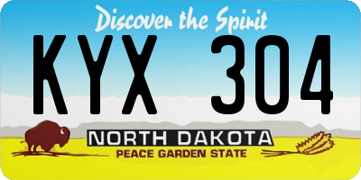 ND license plate KYX304