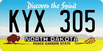 ND license plate KYX305