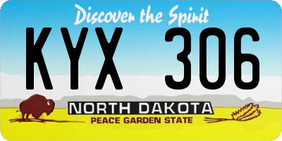 ND license plate KYX306