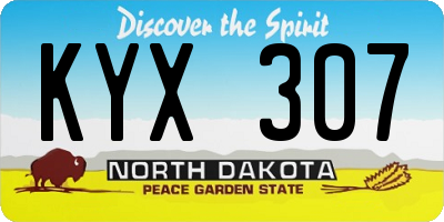 ND license plate KYX307