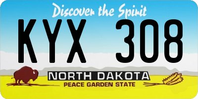 ND license plate KYX308