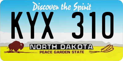 ND license plate KYX310
