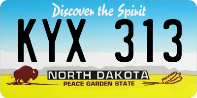 ND license plate KYX313