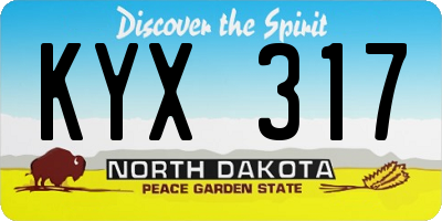 ND license plate KYX317