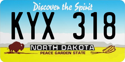 ND license plate KYX318