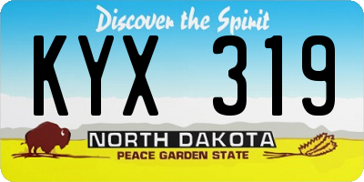 ND license plate KYX319