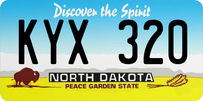 ND license plate KYX320