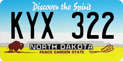 ND license plate KYX322