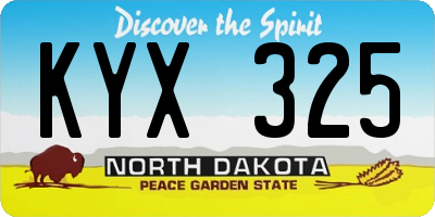 ND license plate KYX325