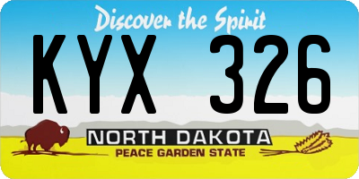 ND license plate KYX326