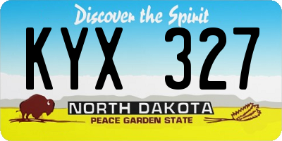 ND license plate KYX327