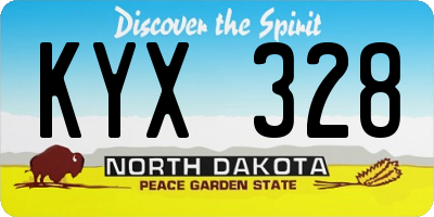 ND license plate KYX328