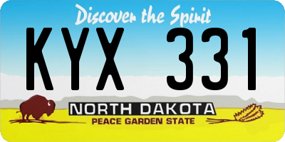 ND license plate KYX331