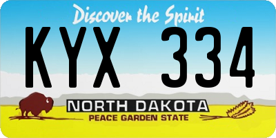ND license plate KYX334