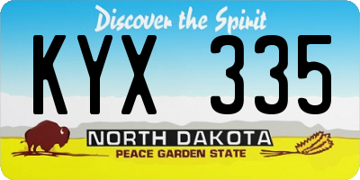 ND license plate KYX335