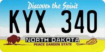 ND license plate KYX340