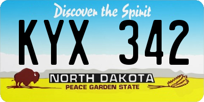 ND license plate KYX342