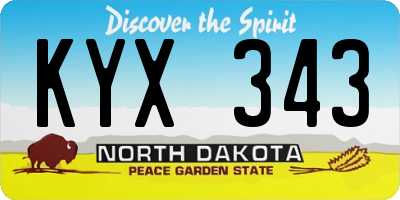 ND license plate KYX343