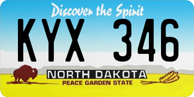 ND license plate KYX346