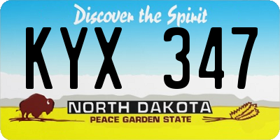 ND license plate KYX347