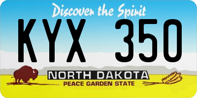 ND license plate KYX350