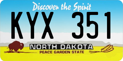 ND license plate KYX351