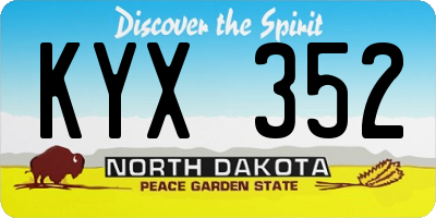 ND license plate KYX352