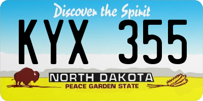 ND license plate KYX355