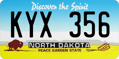 ND license plate KYX356