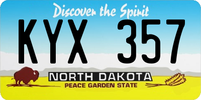 ND license plate KYX357