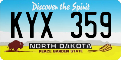 ND license plate KYX359