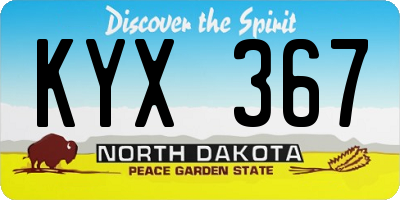 ND license plate KYX367