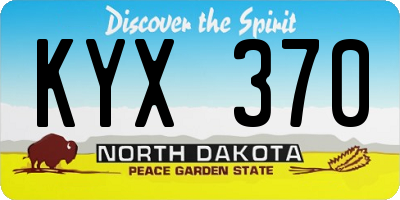 ND license plate KYX370