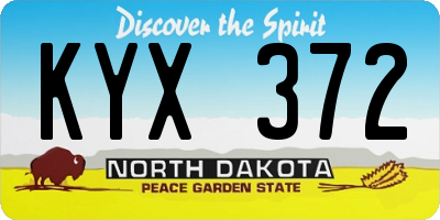 ND license plate KYX372