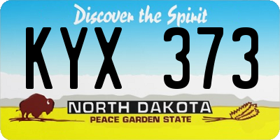 ND license plate KYX373