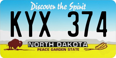 ND license plate KYX374