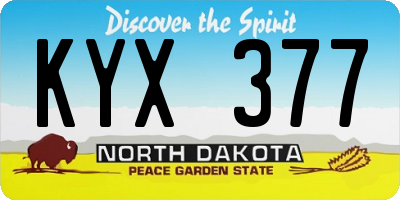 ND license plate KYX377