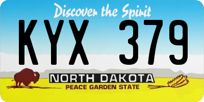 ND license plate KYX379