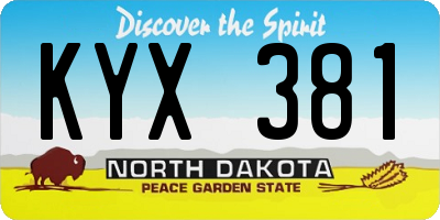 ND license plate KYX381