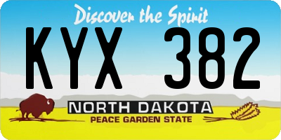 ND license plate KYX382