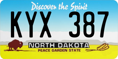 ND license plate KYX387