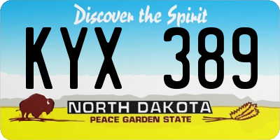 ND license plate KYX389