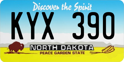 ND license plate KYX390