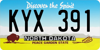 ND license plate KYX391