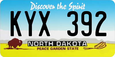 ND license plate KYX392