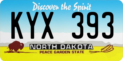 ND license plate KYX393