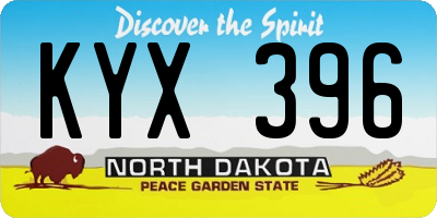 ND license plate KYX396