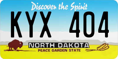 ND license plate KYX404